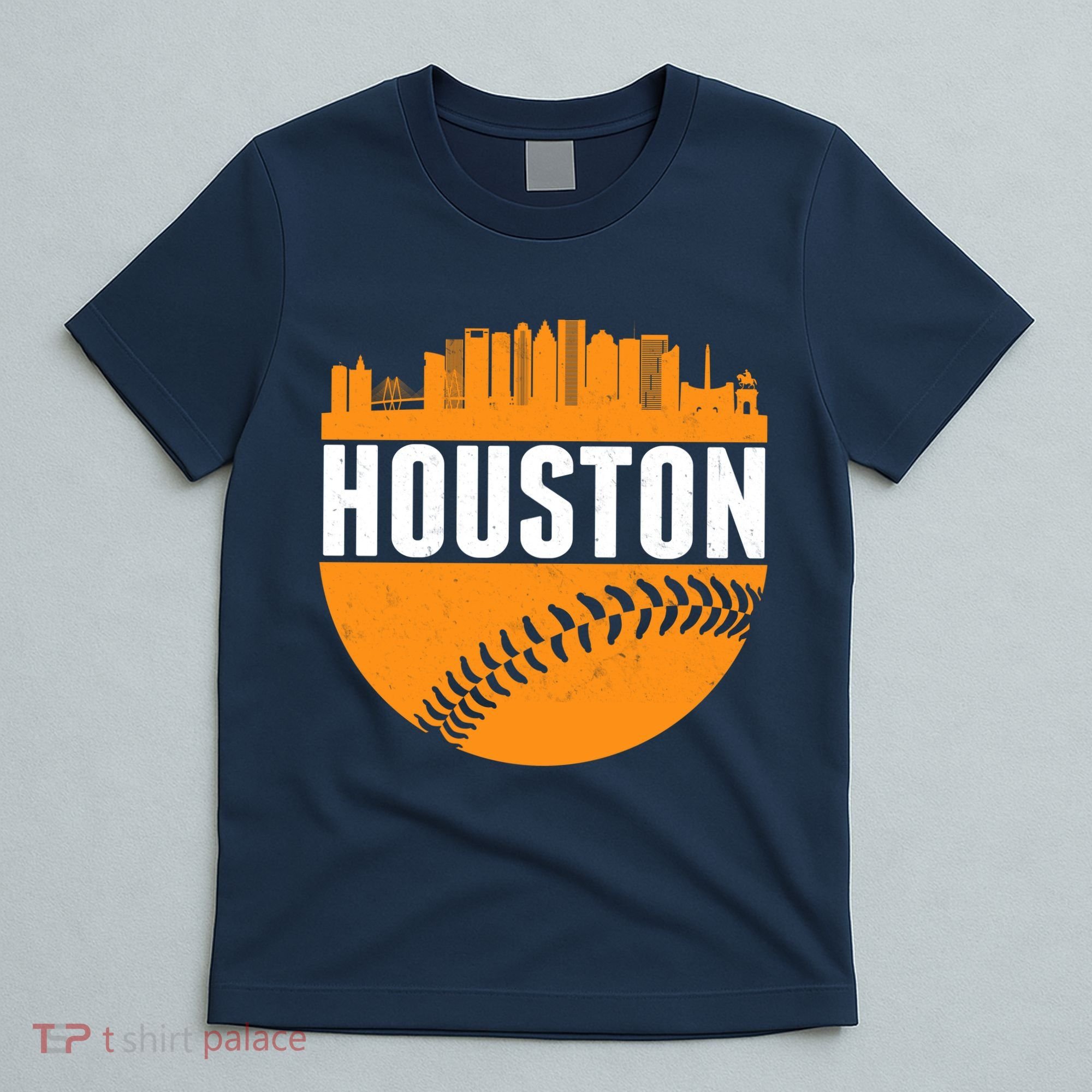 Classic Houston Skyline Baseball  T-Shirt