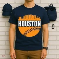Classic Houston Skyline Baseball  T-Shirt thumb 6