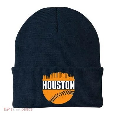 Classic Houston Skyline Baseball Beanie