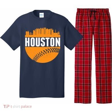 Classic Houston Skyline Baseball  Pajama Set