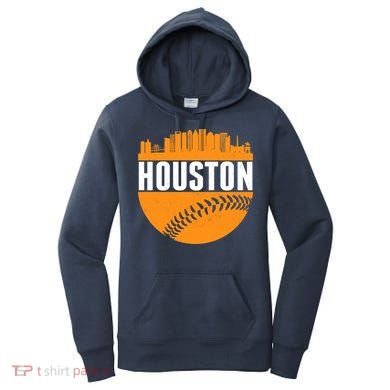 Classic Houston Skyline Baseball  Women's Hoodie