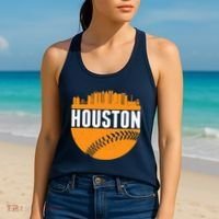 Classic Houston Skyline Baseball  Women's Tank Top thumb 2