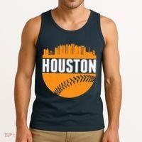 Classic Houston Skyline Baseball  Tank Top thumb 3