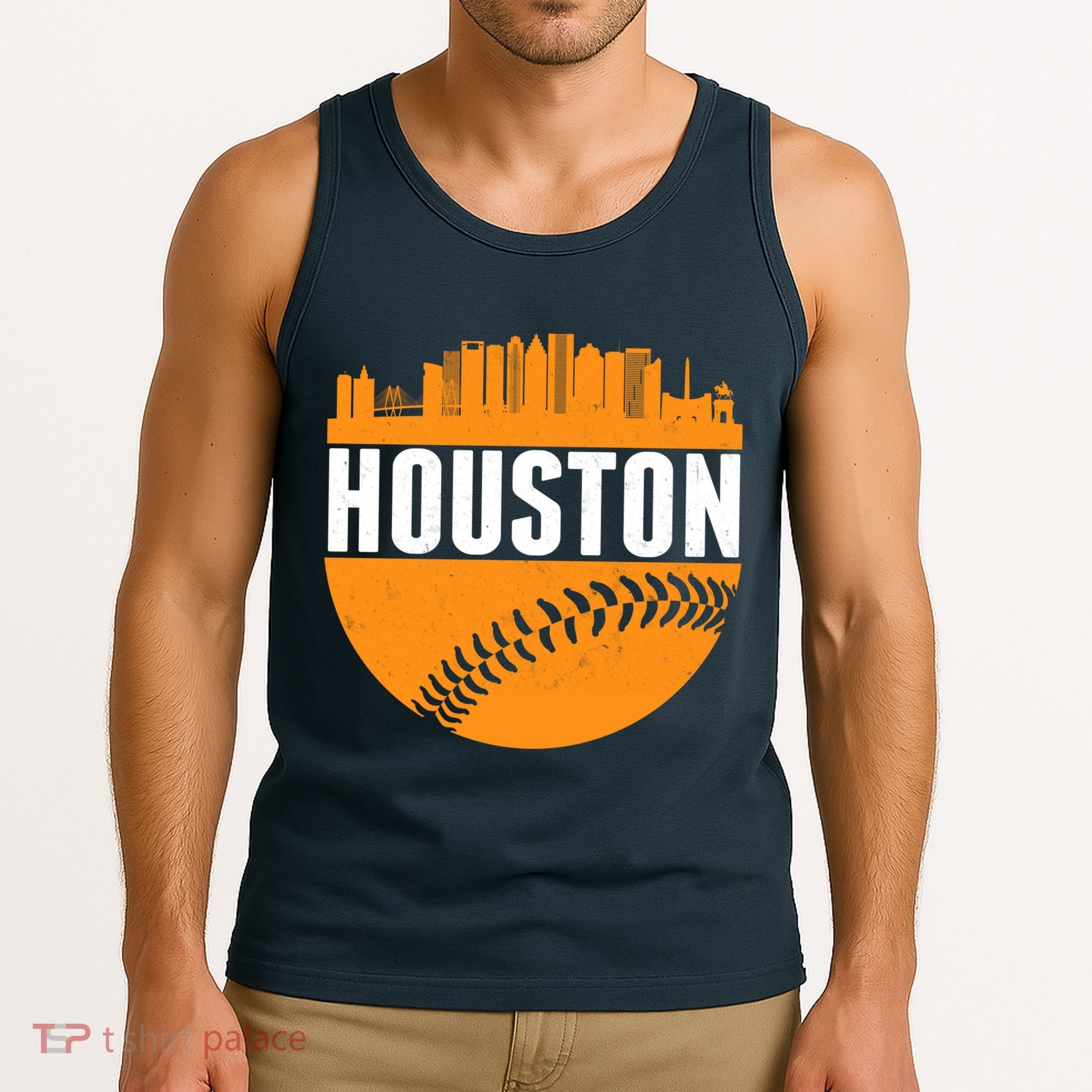 Classic Houston Skyline Baseball  Tank Top