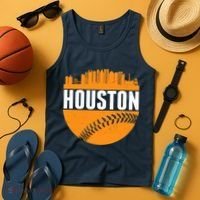 Classic Houston Skyline Baseball  Tank Top thumb 4