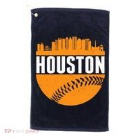 Classic Houston Skyline Baseball  Golf Towel thumb 0