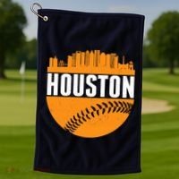 Classic Houston Skyline Baseball  Golf Towel thumb 1