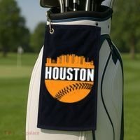 Classic Houston Skyline Baseball  Golf Towel thumb 2