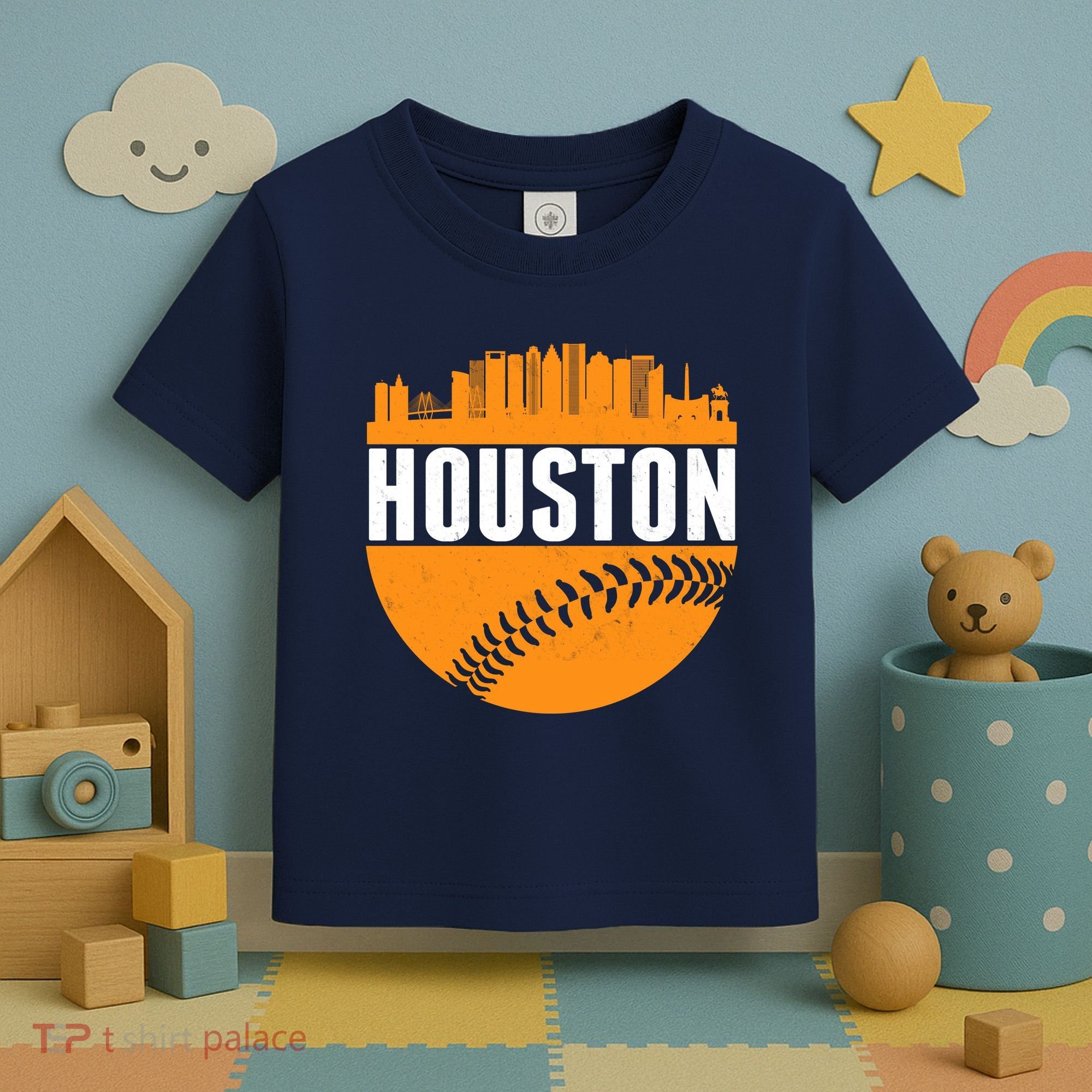 Classic Houston Skyline Baseball  Toddler T-Shirt