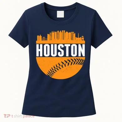 Classic Houston Skyline Baseball  Women's T-Shirt