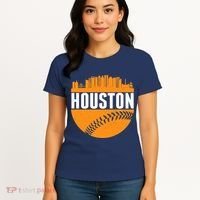 Classic Houston Skyline Baseball  Women's T-Shirt thumb 4