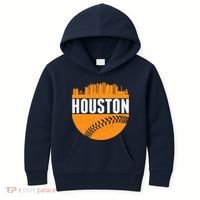 Classic Houston Skyline Baseball  Kids Hoodie thumb 0