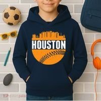 Classic Houston Skyline Baseball  Kids Hoodie thumb 2
