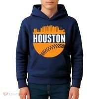 Classic Houston Skyline Baseball  Kids Hoodie thumb 4