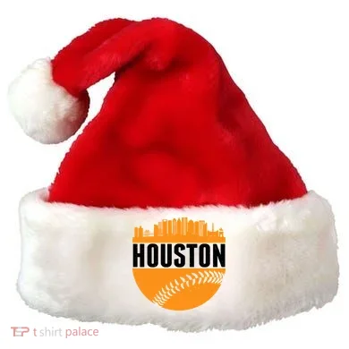 Classic Houston Skyline Baseball  Santa Hat