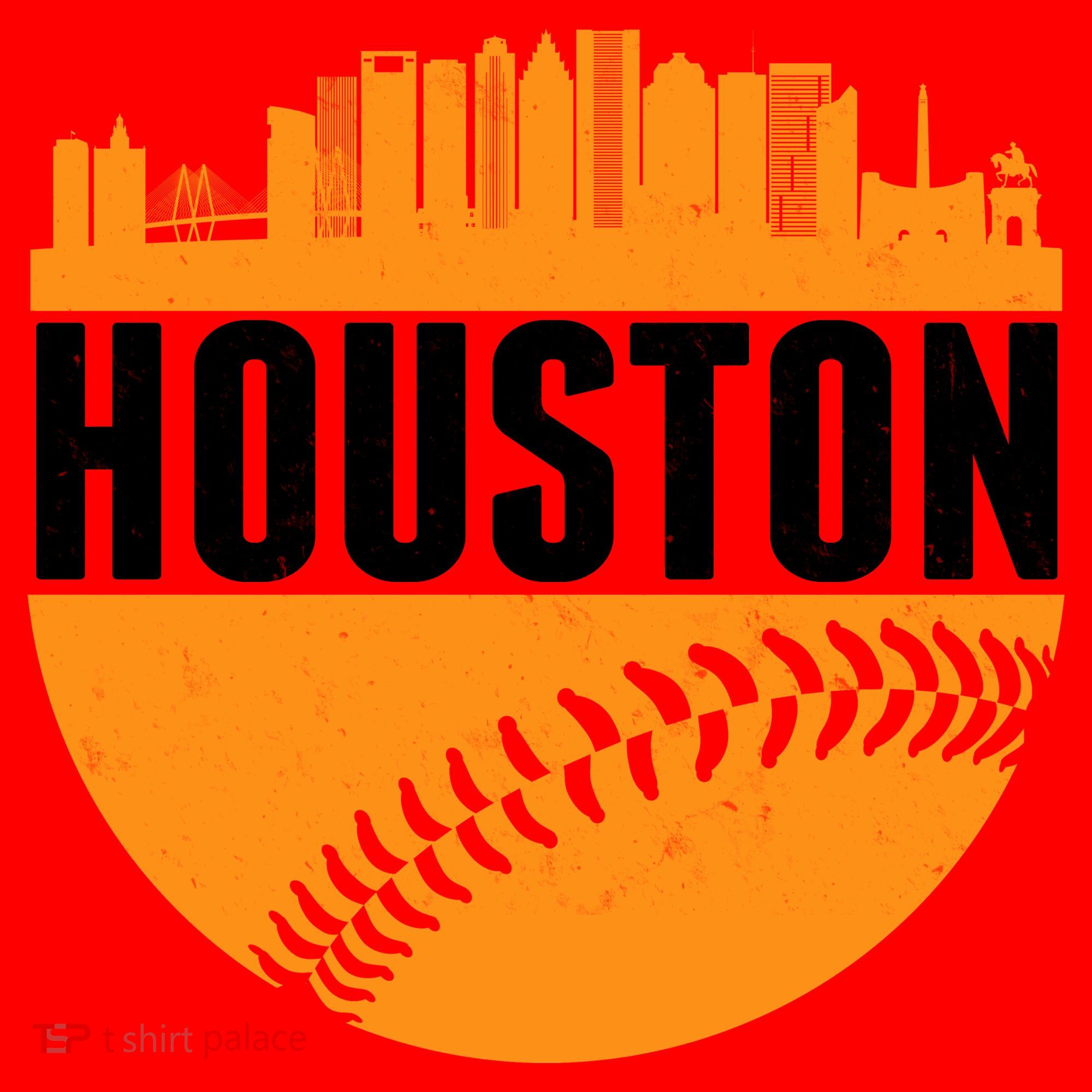Classic Houston Skyline Baseball  Santa Hat
