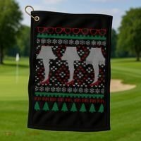 Classic Leg Lamp Funny Ugly Christmas Golf Towel thumb 1