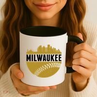 Classic Milwaukee Skyline Baseball  Coffee Mug thumb 3