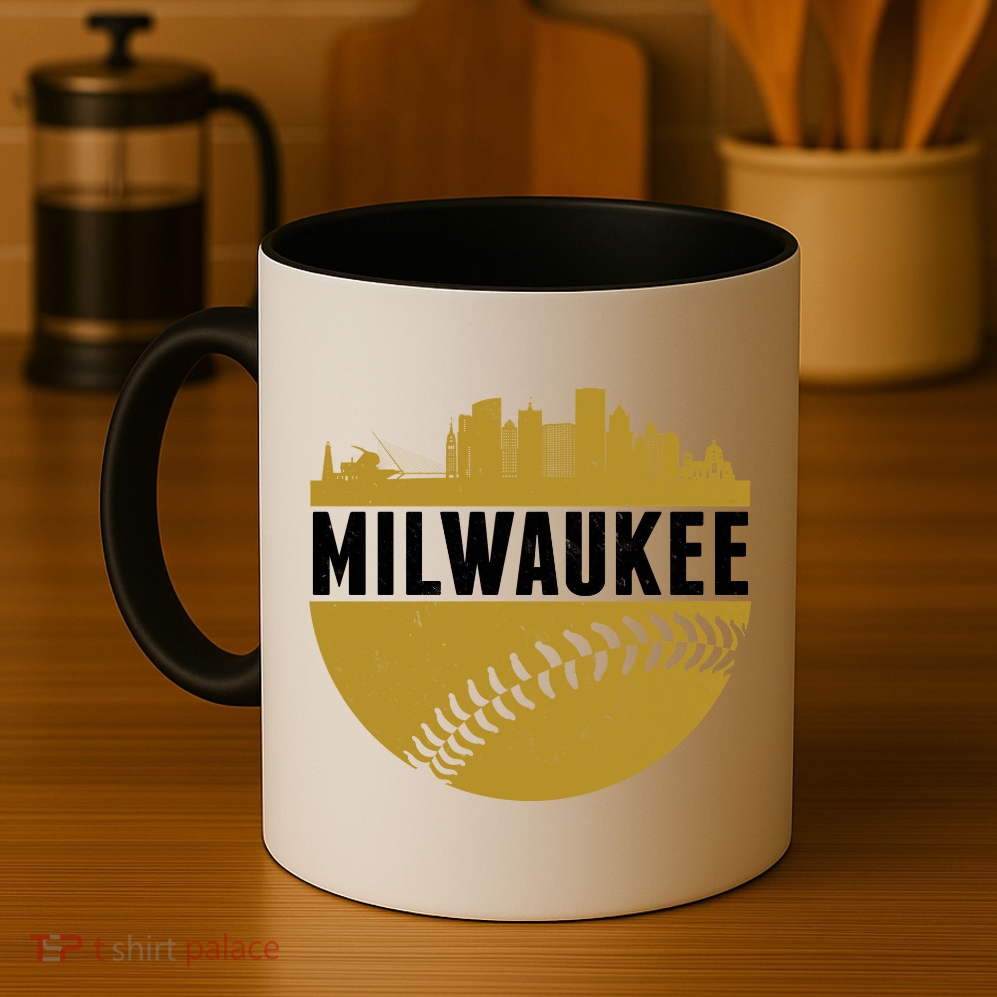 Classic Milwaukee Skyline Baseball  Coffee Mug