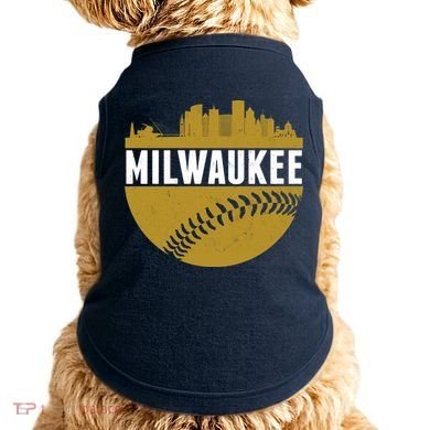 Classic Milwaukee Skyline Baseball  Doggie Tank