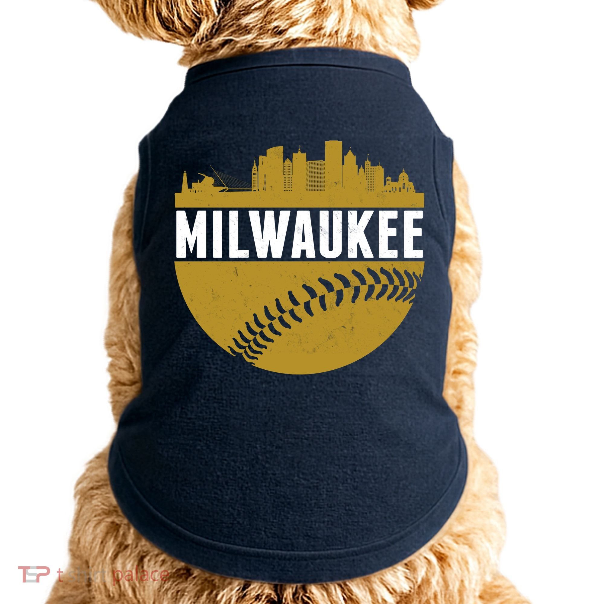 Classic Milwaukee Skyline Baseball  Doggie Tank