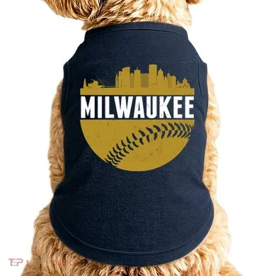 Classic Milwaukee Skyline Baseball  Doggie Tank