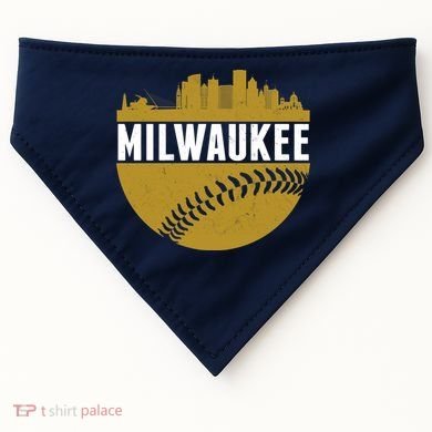 Classic Milwaukee Skyline Baseball  USA-Made Doggie Bandana