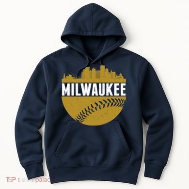 Classic Milwaukee Skyline Baseball  Hoodie