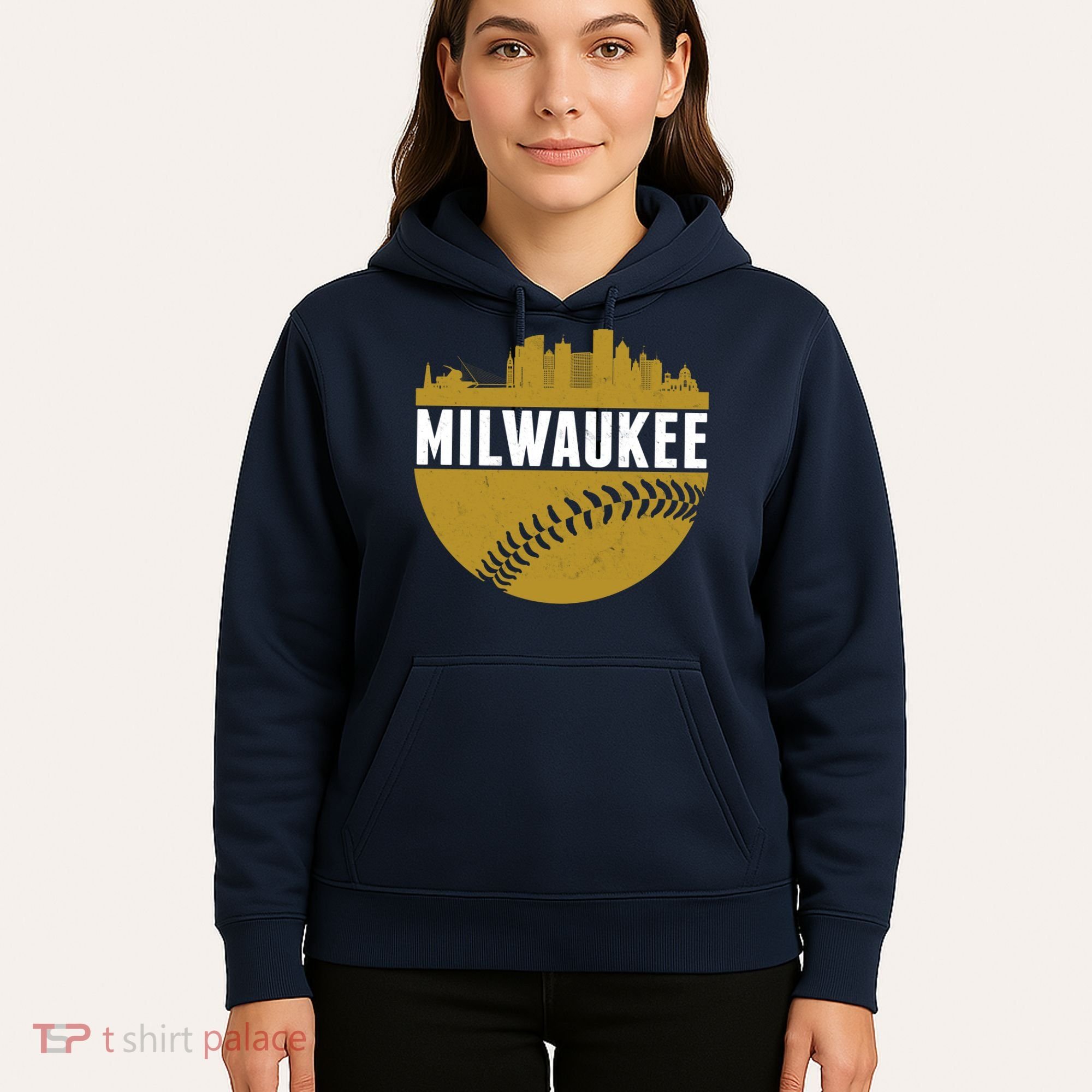Classic Milwaukee Skyline Baseball  Hoodie