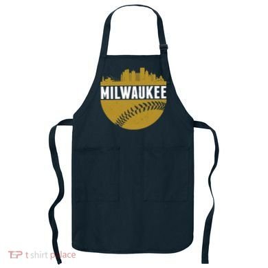 Classic Milwaukee Skyline Baseball  Apron