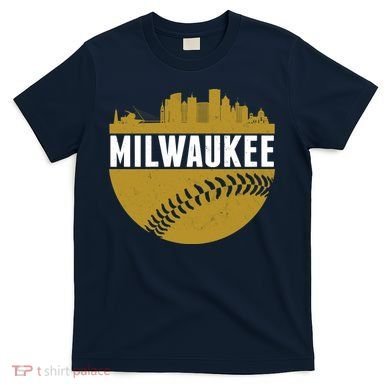 Classic Milwaukee Skyline Baseball  T-Shirt