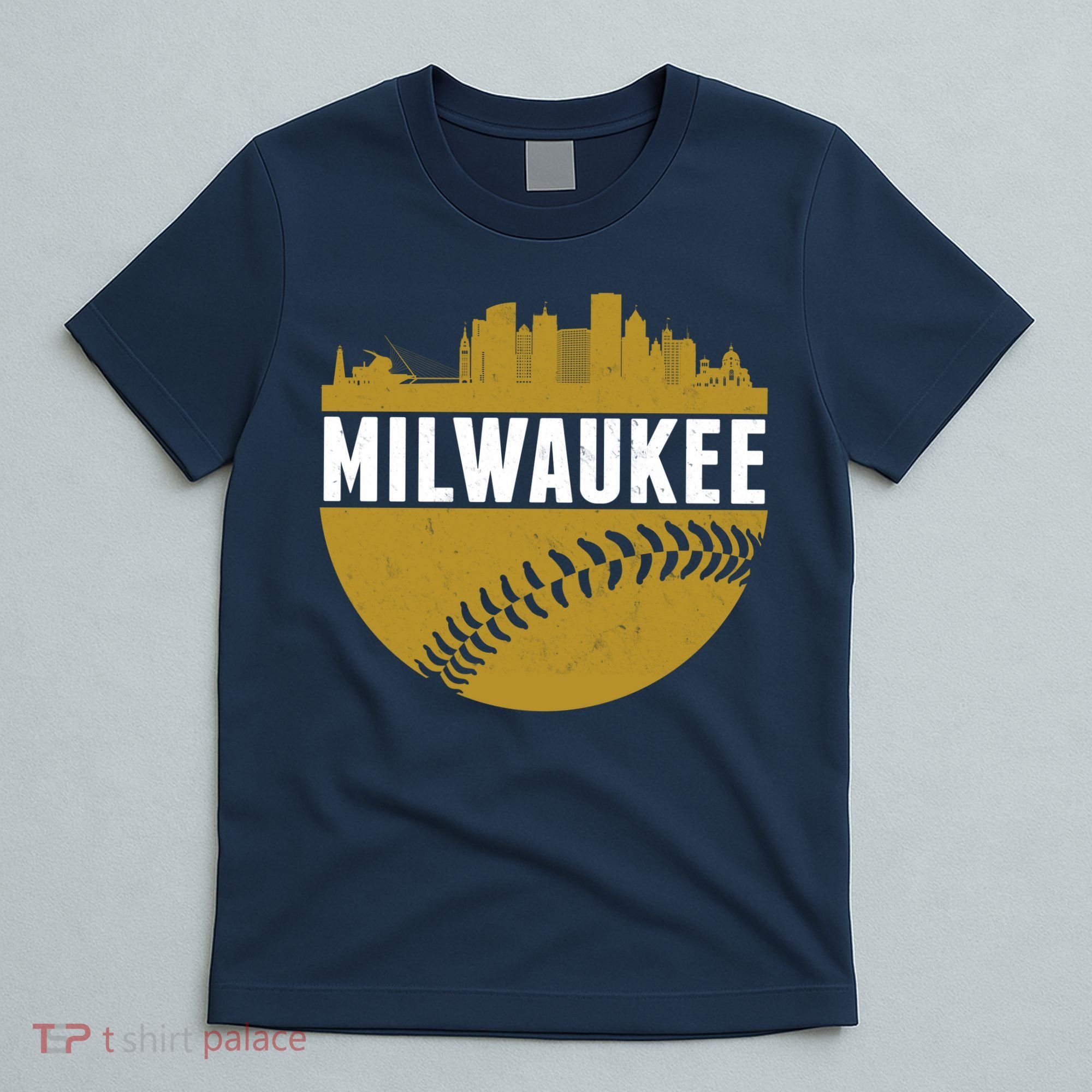Classic Milwaukee Skyline Baseball  T-Shirt