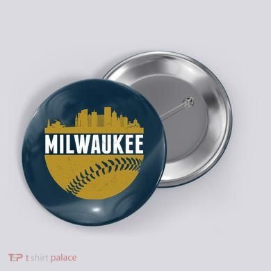 Classic Milwaukee Skyline Baseball  Button