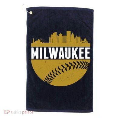 Classic Milwaukee Skyline Baseball  Golf Towel