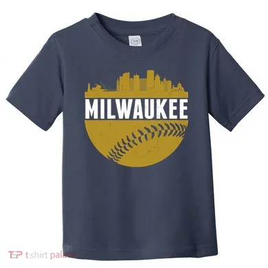 Classic Milwaukee Skyline Baseball Toddler T-Shirt