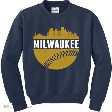 Classic Milwaukee Skyline Baseball  Kids Sweatshirt