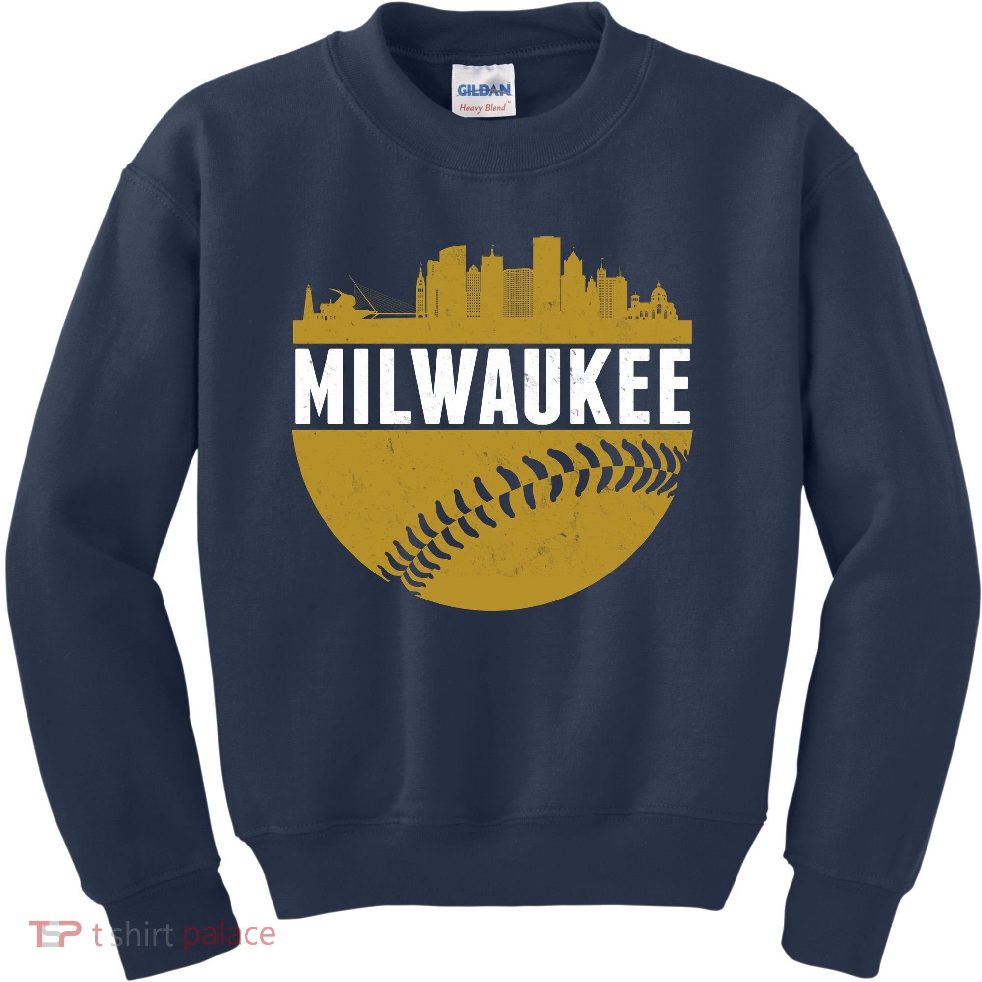 Classic Milwaukee Skyline Baseball  Kids Sweatshirt