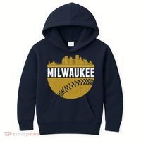 Classic Milwaukee Skyline Baseball  Kids Hoodie thumb 0