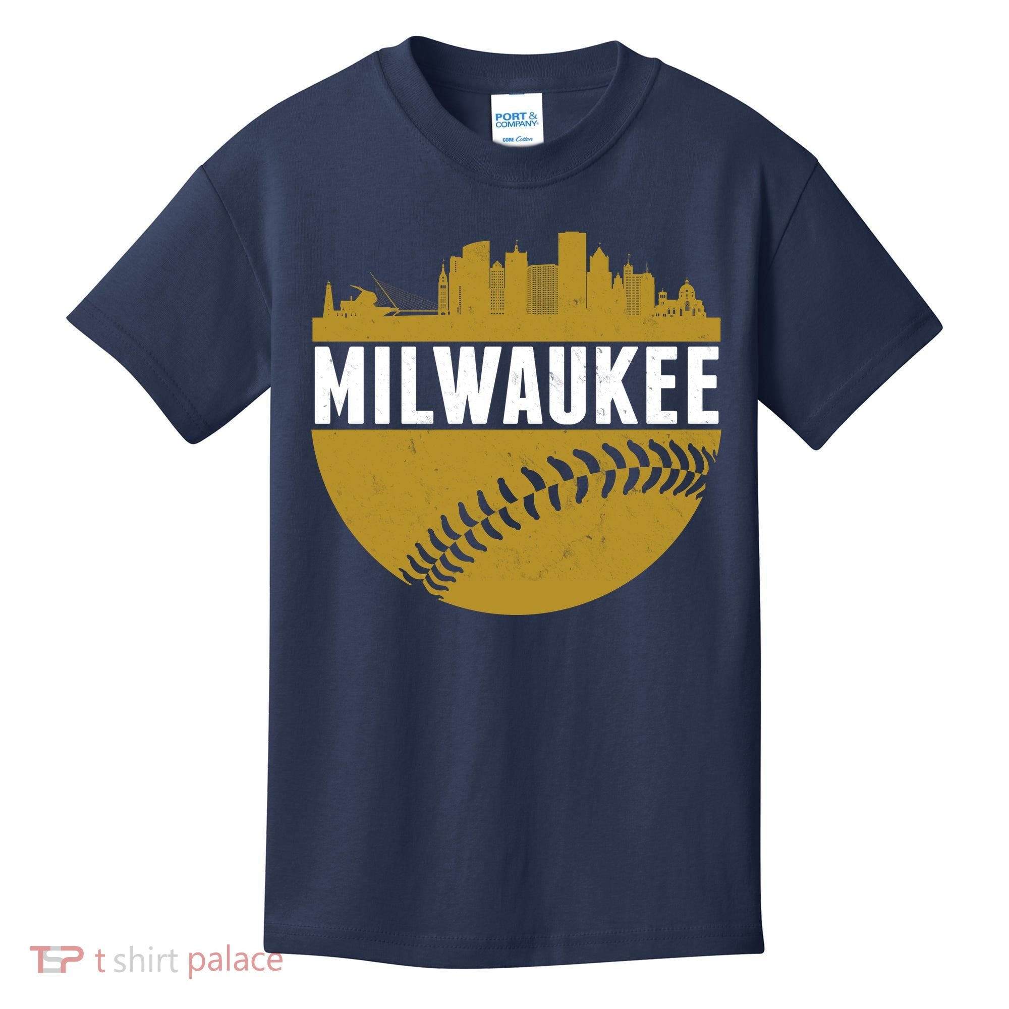 Classic Milwaukee Skyline Baseball  Kids T-Shirt