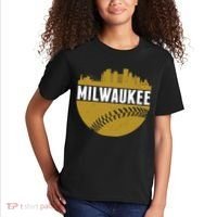 Classic Milwaukee Skyline Baseball  Kids T-Shirt thumb 2