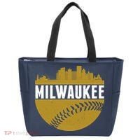Classic Milwaukee Skyline Baseball  Tote Bag thumb 0