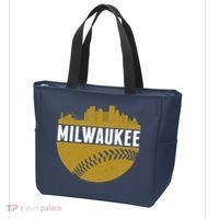 Classic Milwaukee Skyline Baseball  Tote Bag thumb 3