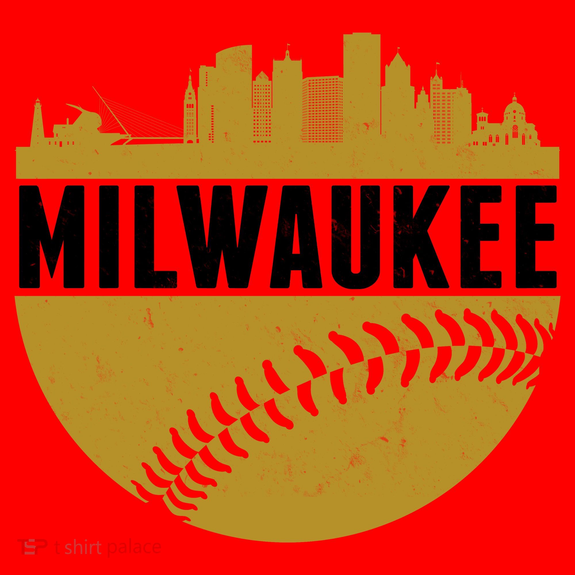 Classic Milwaukee Skyline Baseball  Santa Hat