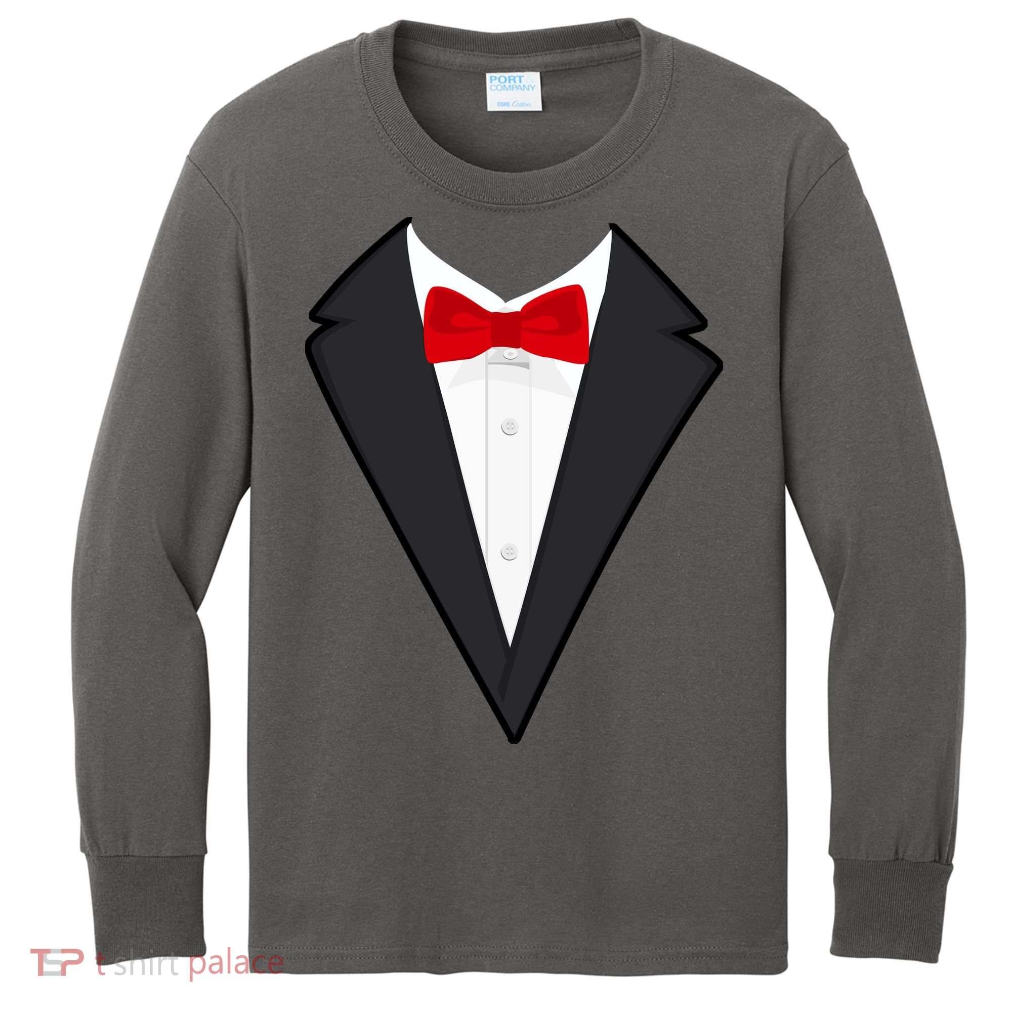 Classic Party Tuxedo Kids Long Sleeve Shirt