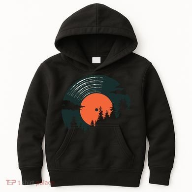 Classic Record Forest  Kids Hoodie