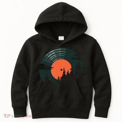 Classic Record Forest  Kids Hoodie