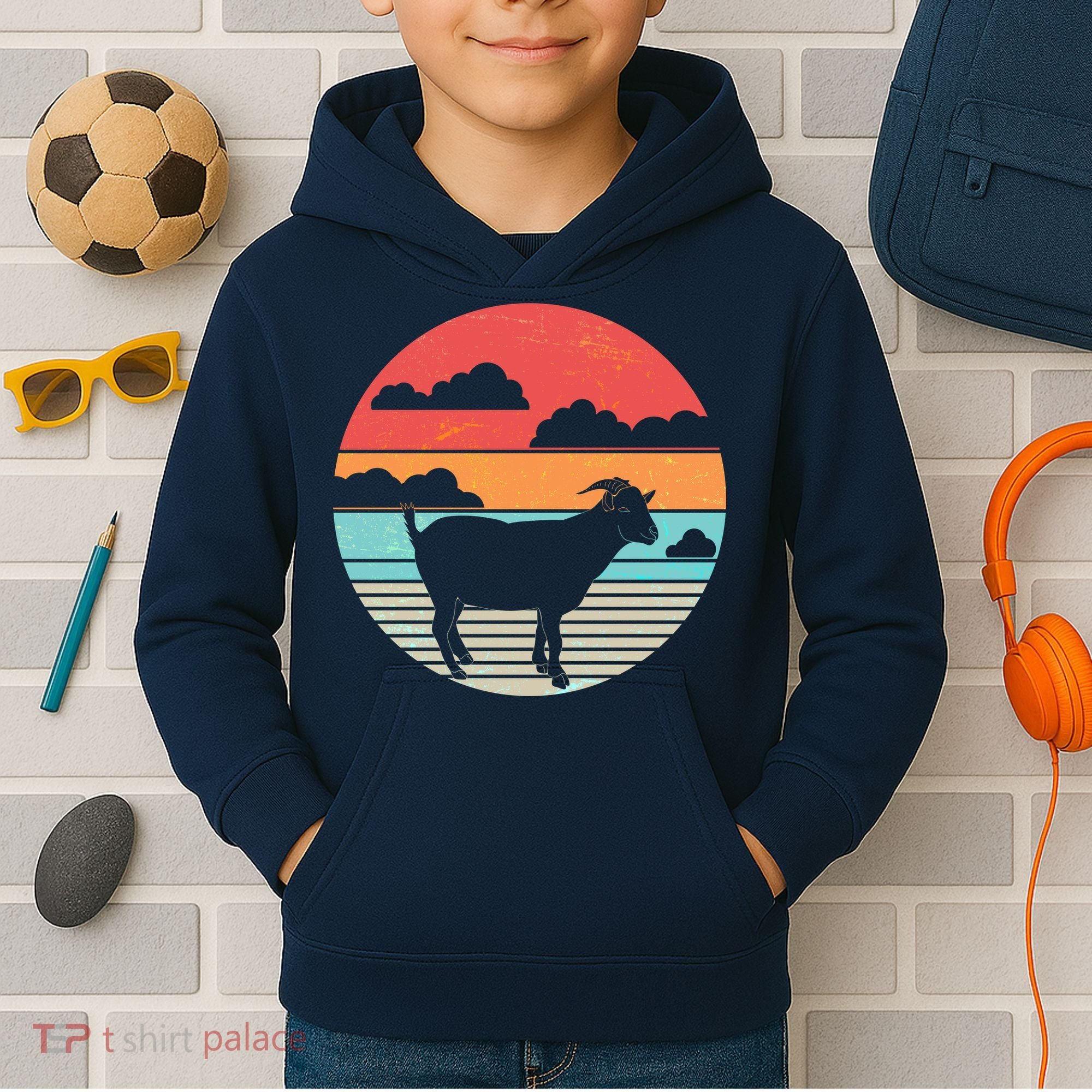 Classic Retro Goat Kids Hoodie