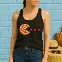 Classic Retro Pizza Lover Video Game Women's Tank Top thumb 2