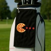 Classic Retro Pizza Lover Video Game Golf Towel thumb 2