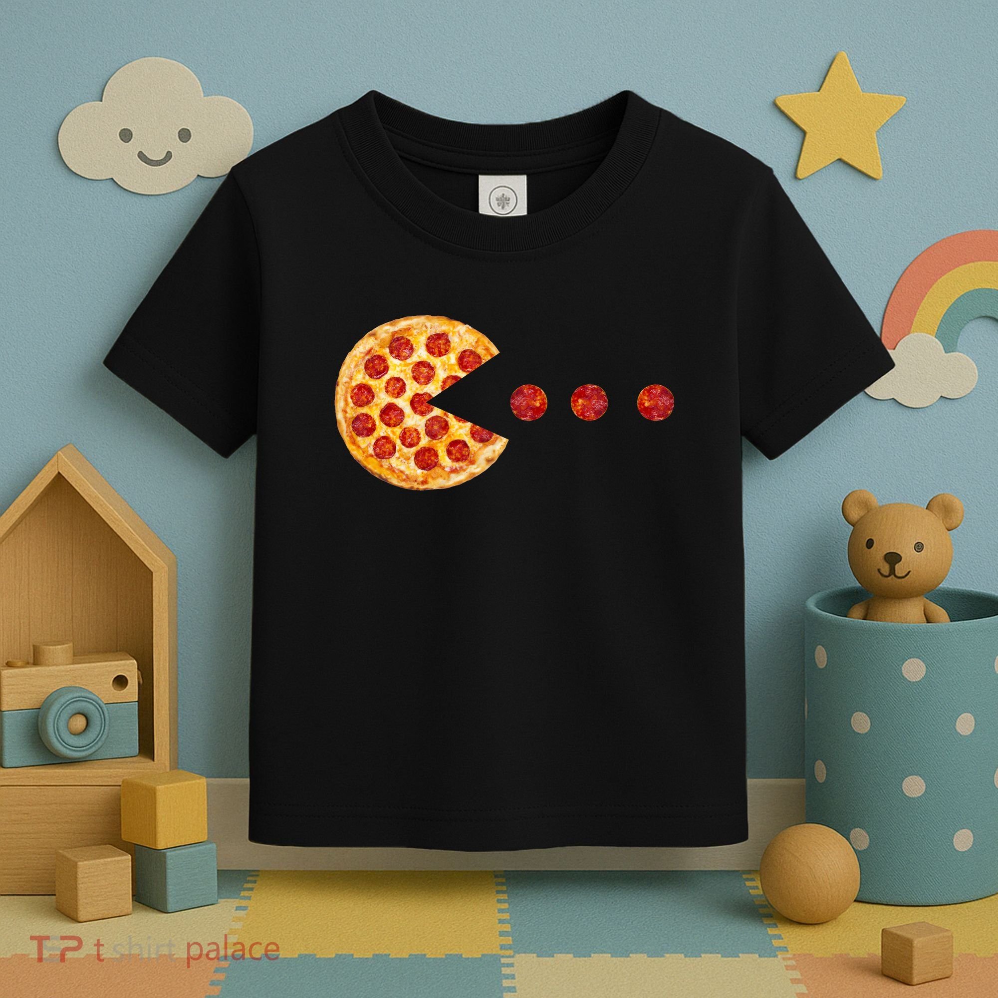 Classic Retro Pizza Lover Video Game Toddler T-Shirt